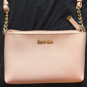 Peach Calvin Klein mini handbag
